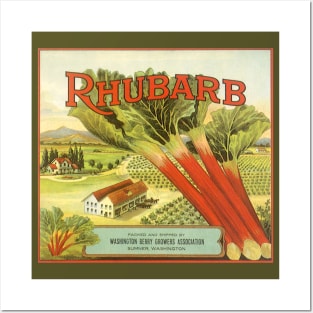 Vintage Rhubarb Crate Label Posters and Art